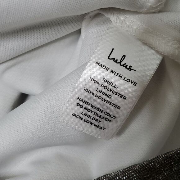 Lulu's Silver Sparkle Spaghetti Strap Mini Dress - Picture 5 of 6